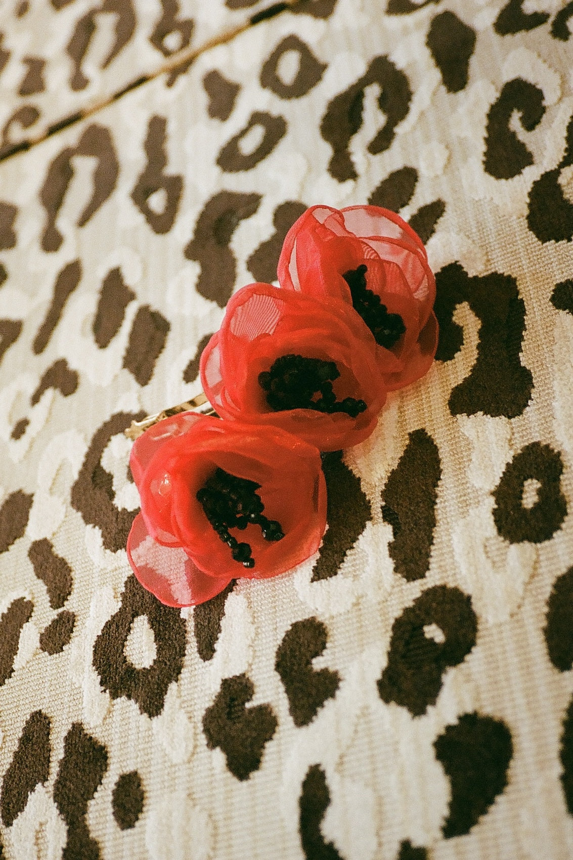 Poppy Barette Clip - Red