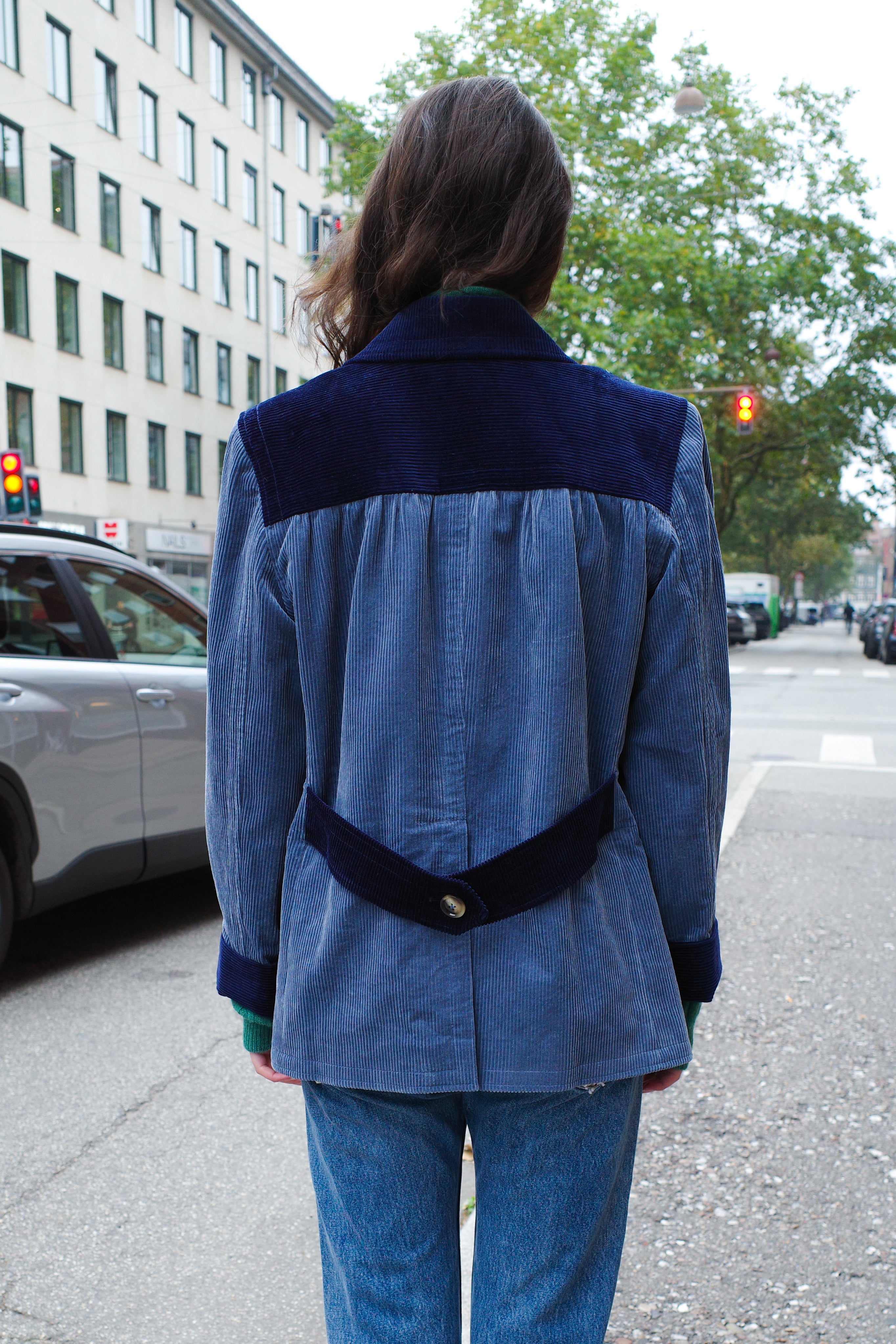 Selma Jacket - Dove Blue w. Navy