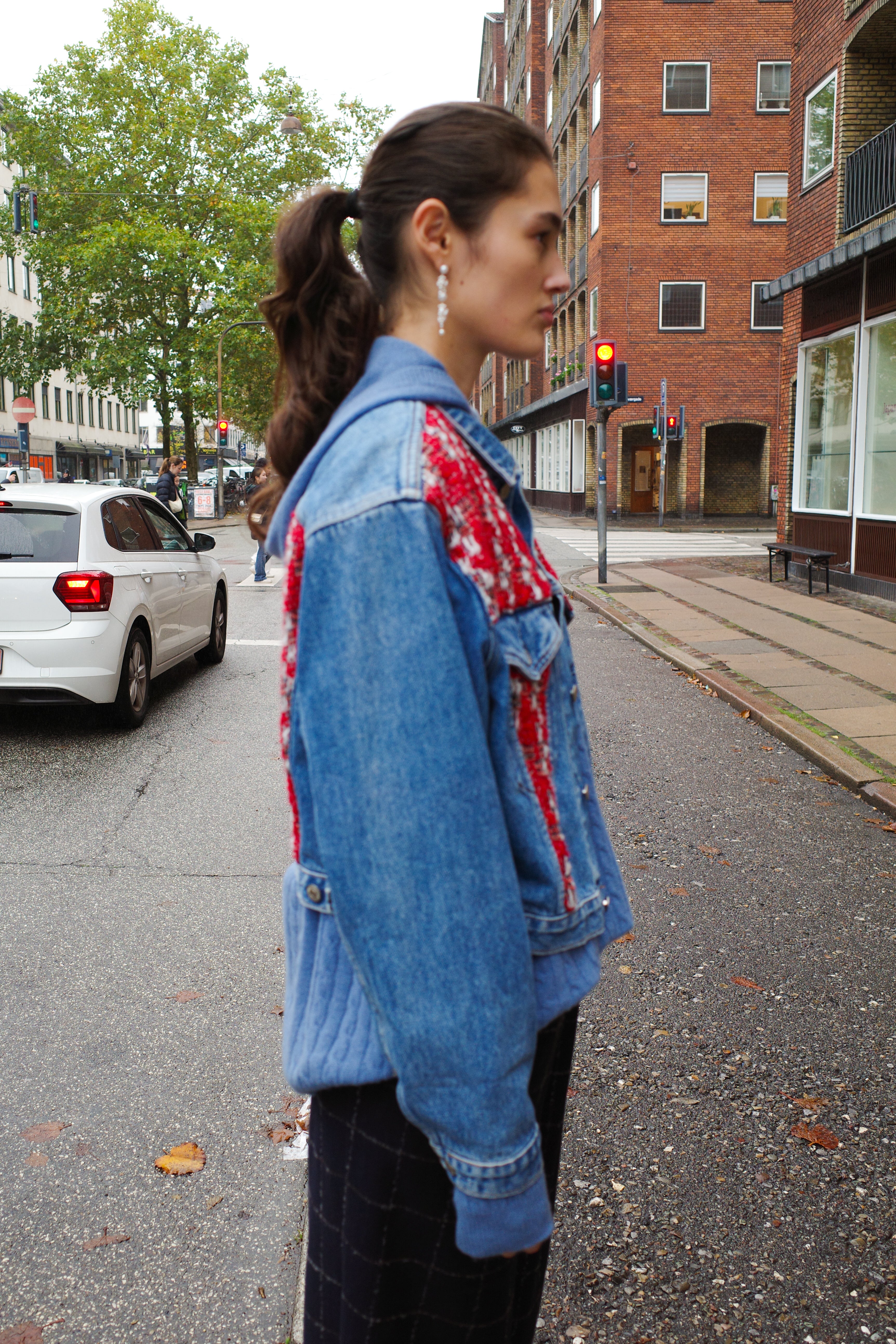 Upcycled Denim Jacket with deadstock Chanel fabric