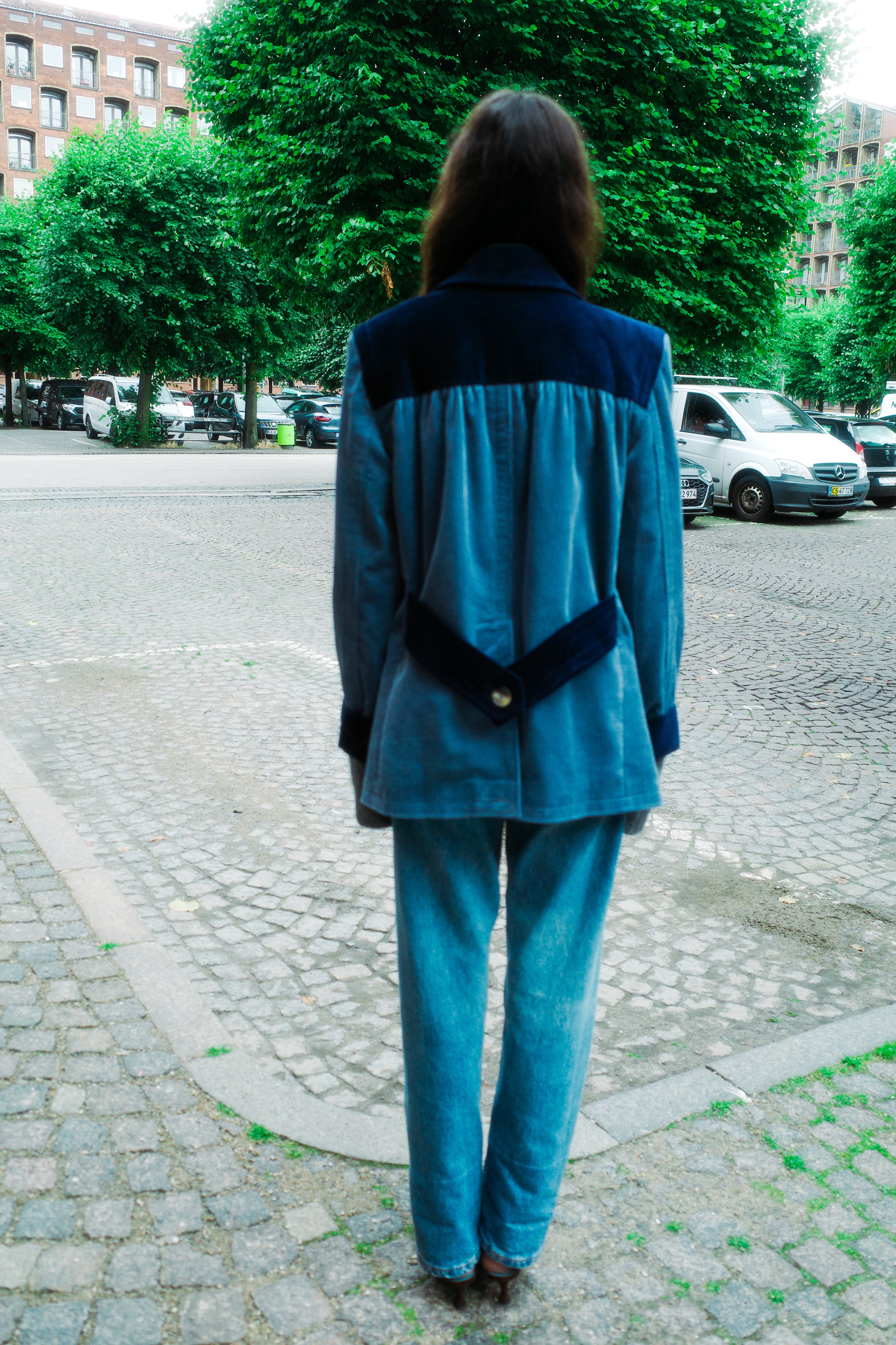 Selma Jacket - Dove Blue w. Navy