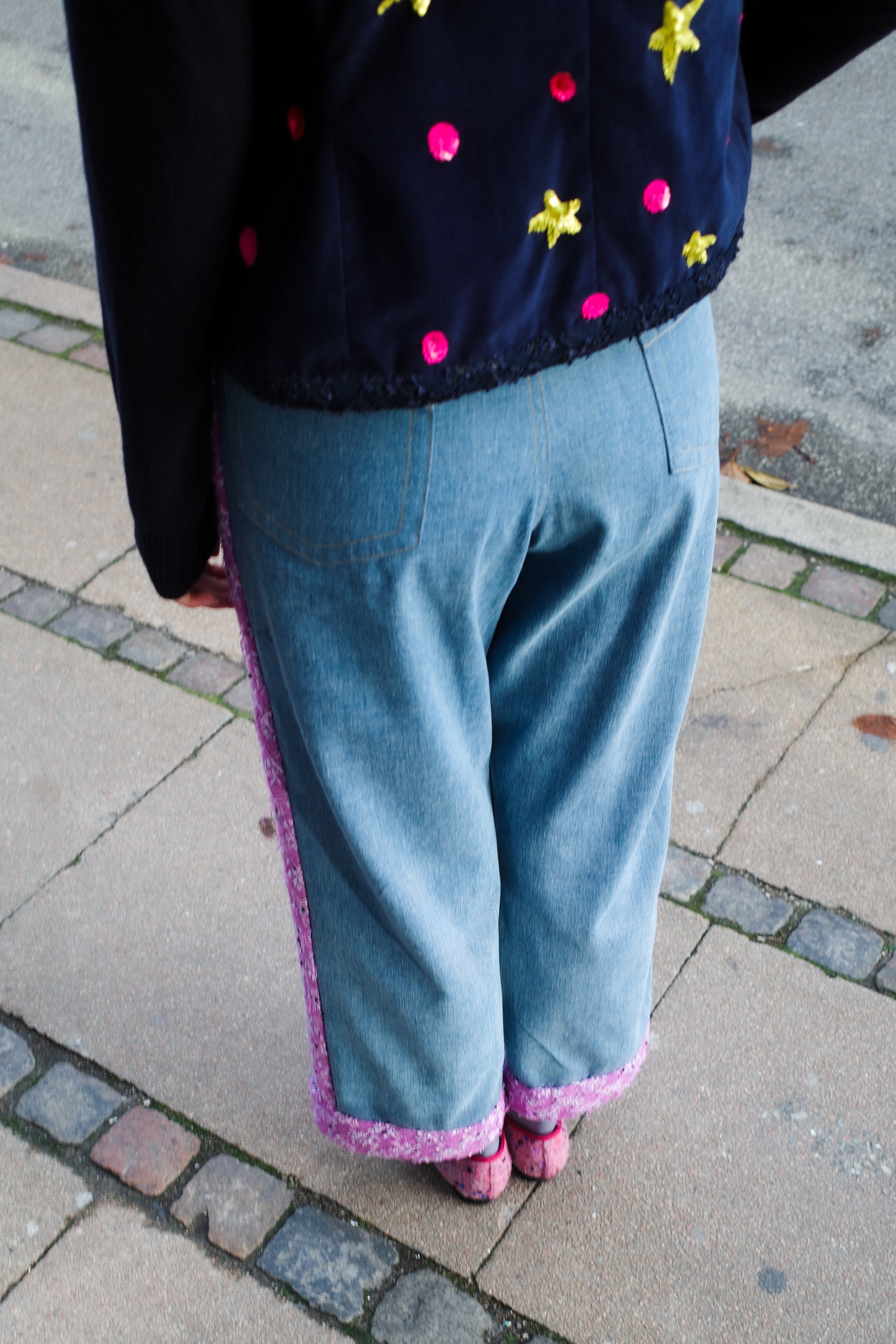 Annika Pants - Purple Edges one-of-a-kind