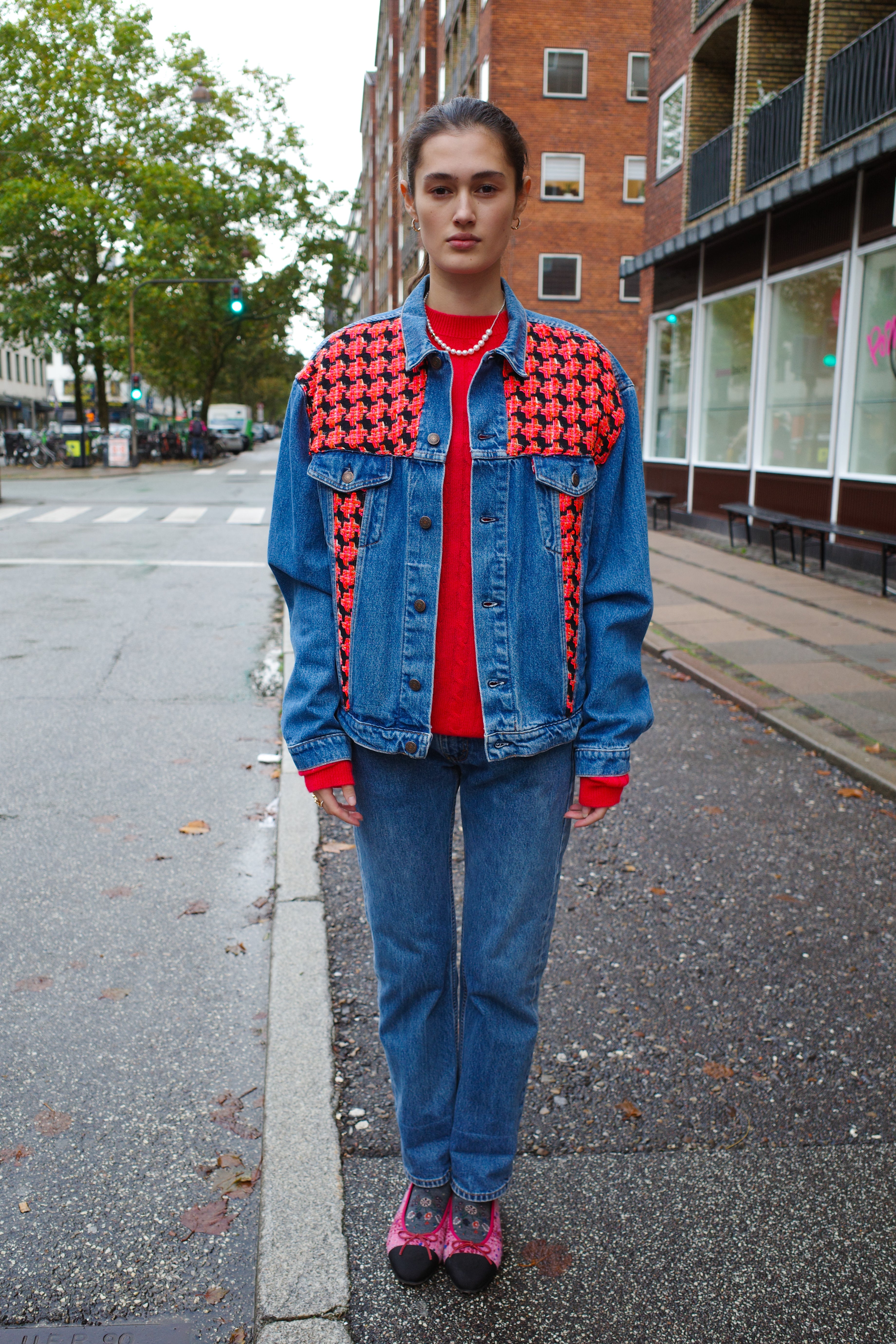 Upcycled Denim Jacket with deadstock Chanel fabric