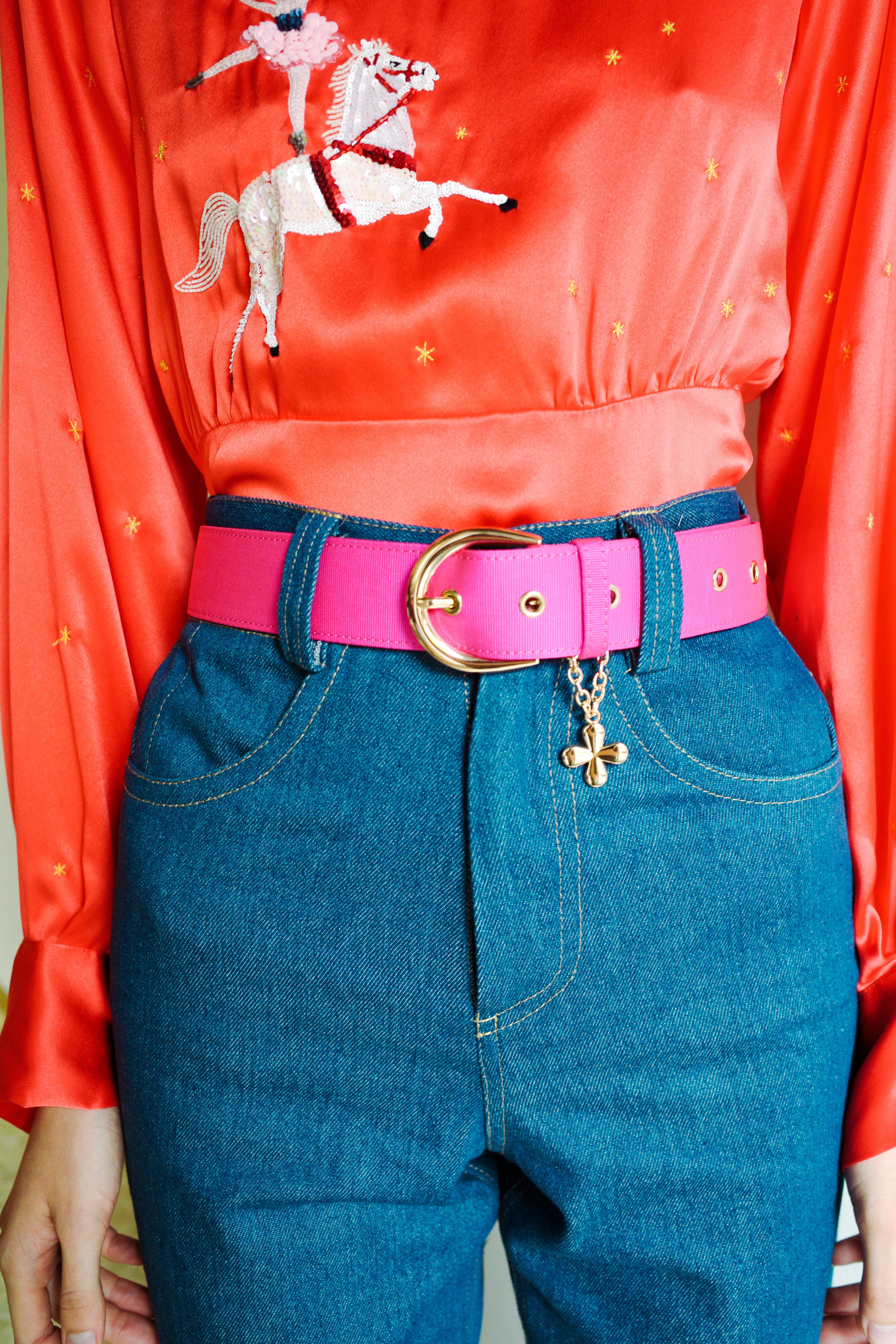 Snoopy Belt - Bright Pink