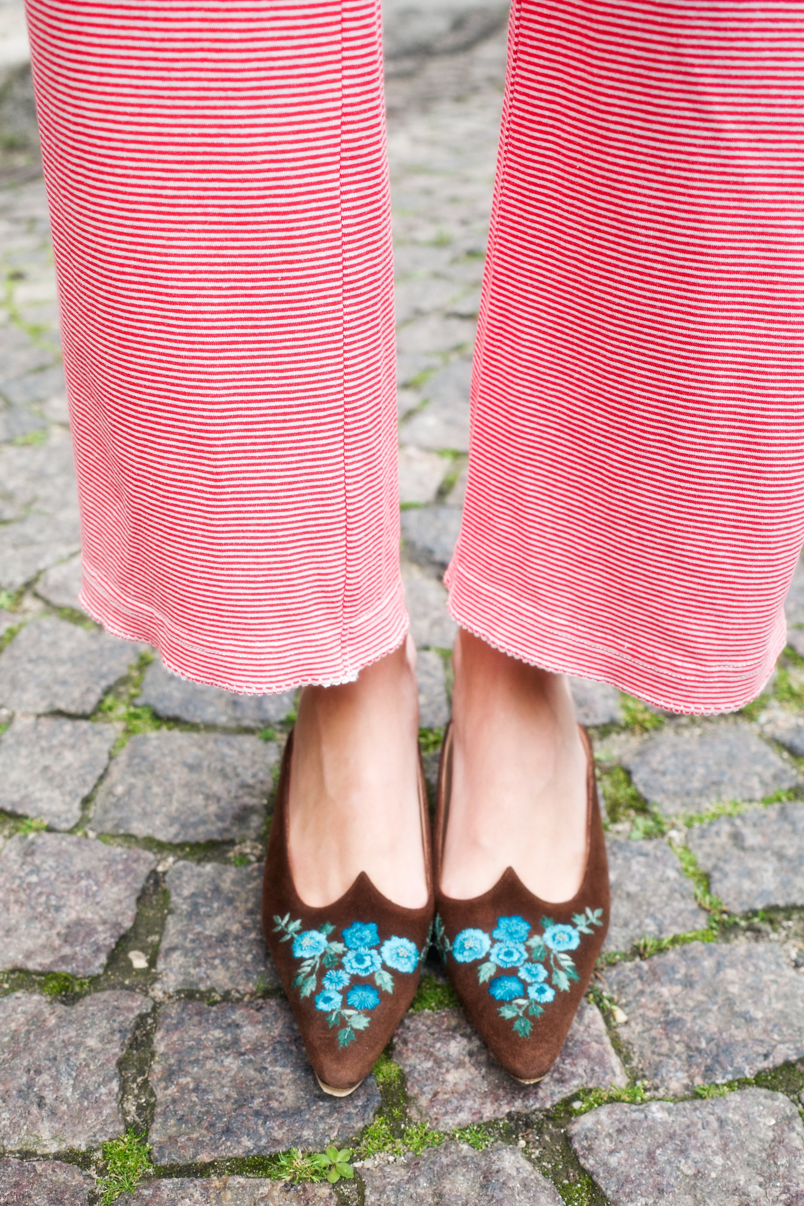 Caro PJ Leggings - Red White stripe