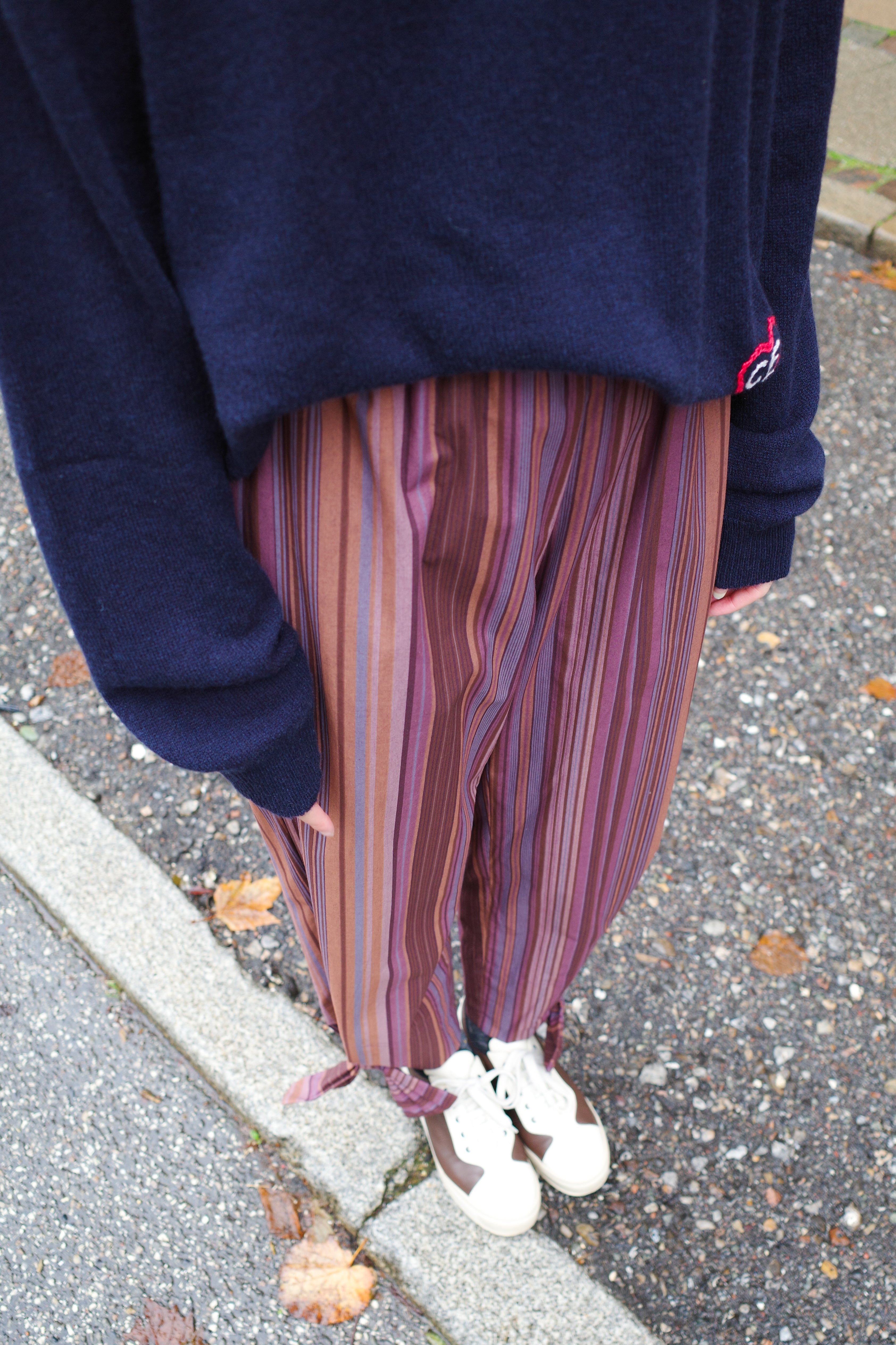 Coco Pants - Striped with bow