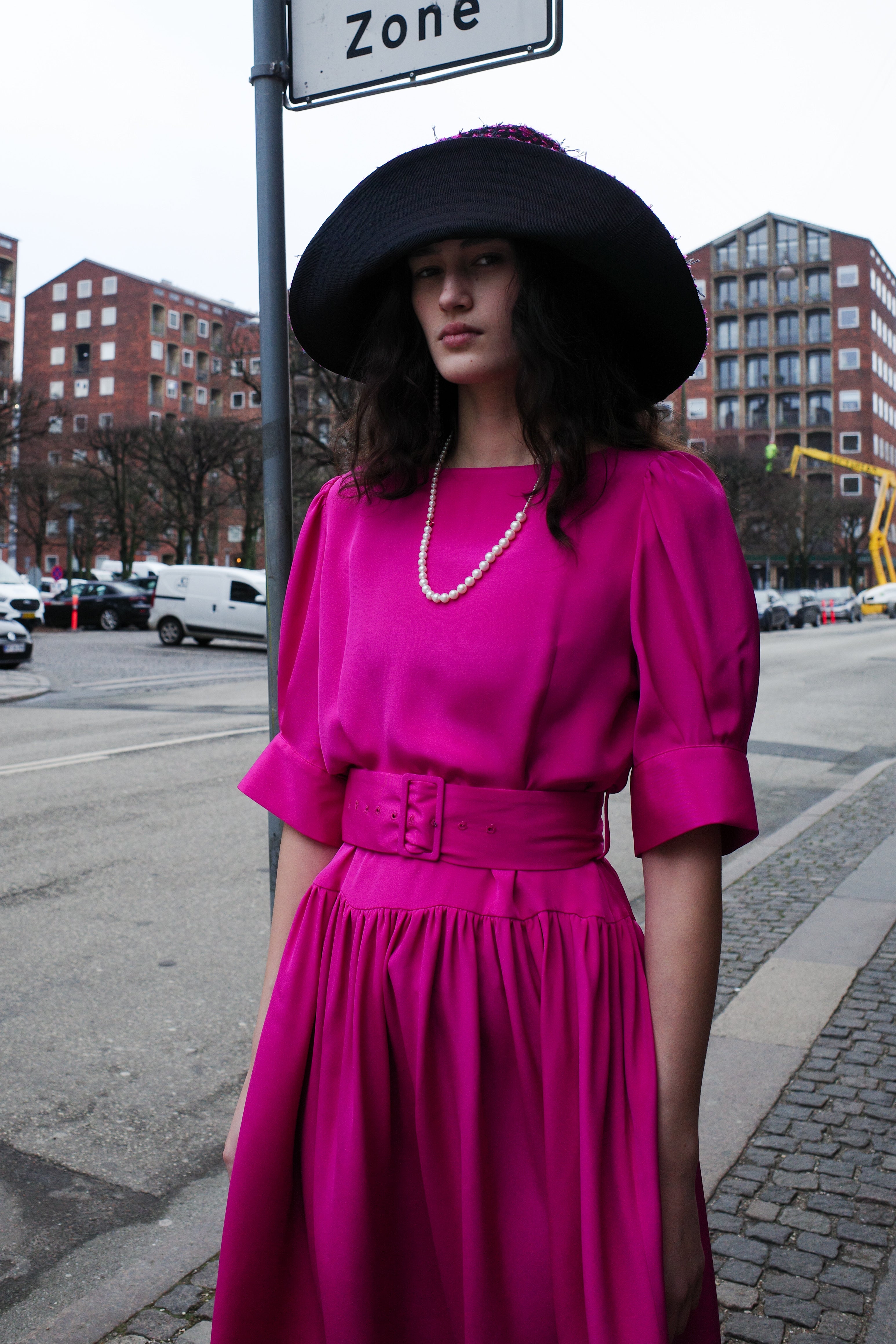 Bjorg dress - pink silk