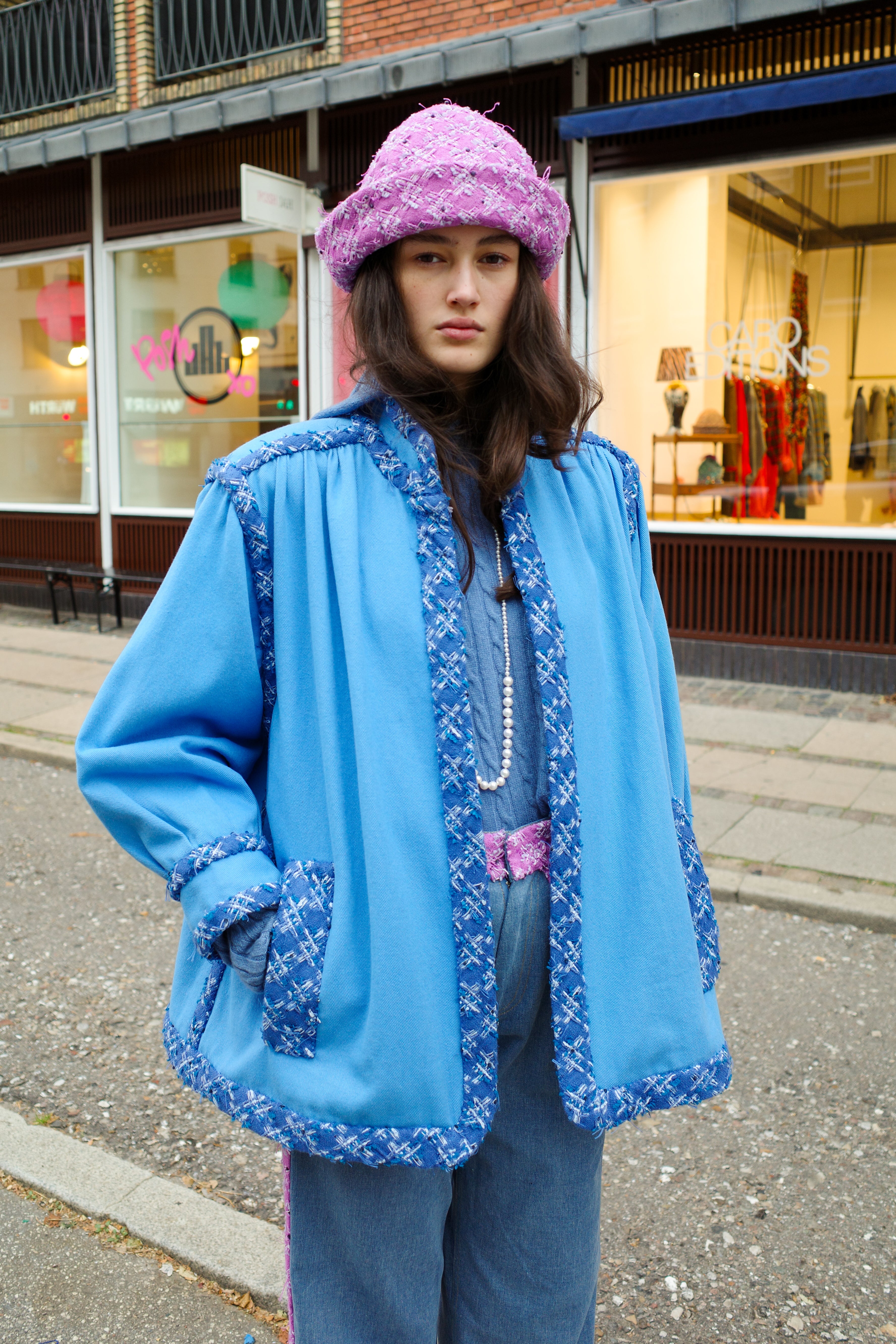 Short Gaia Coat - Blue one-of-a-kind