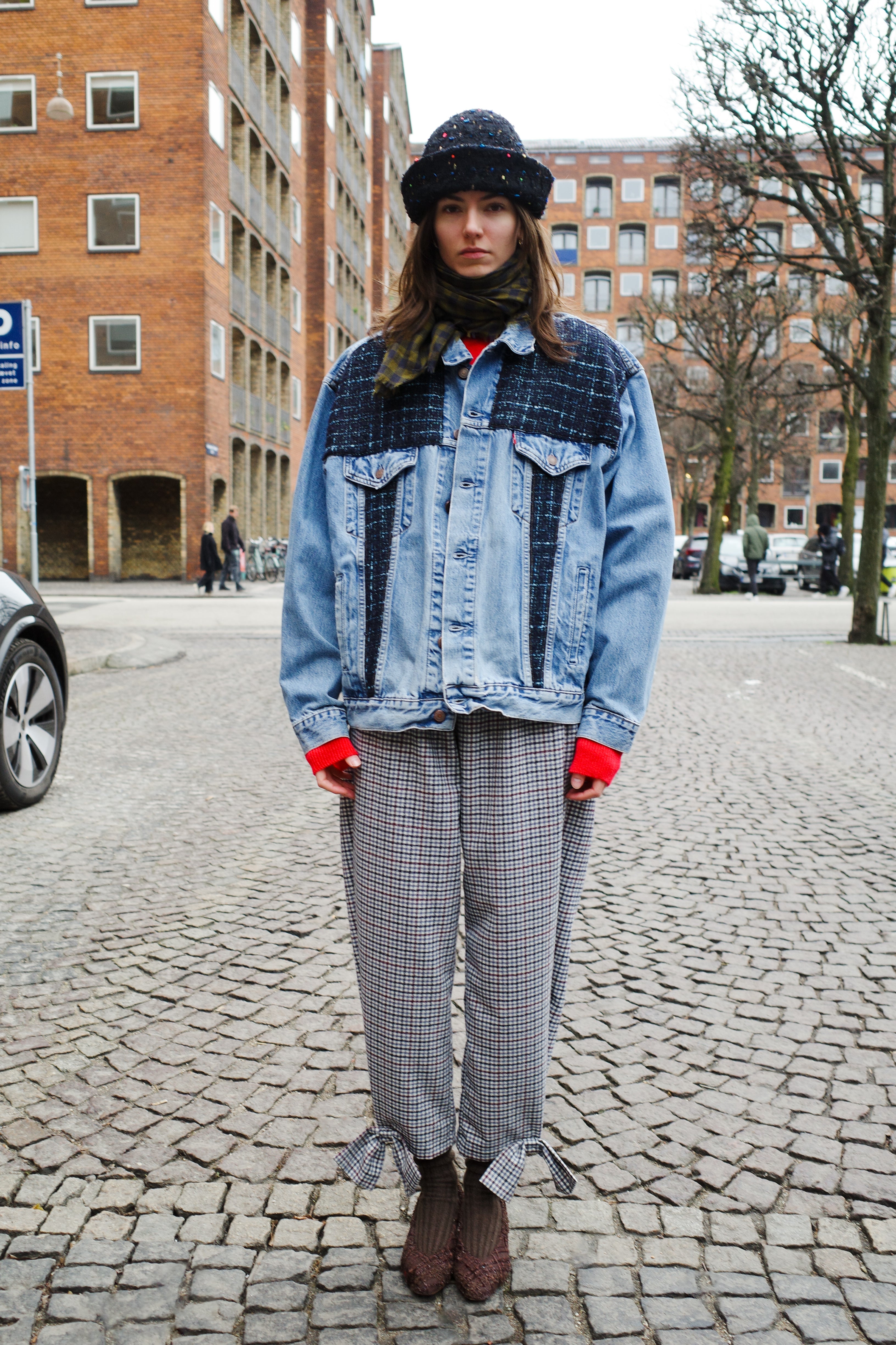 Upcycled Denim Jacket with deadstock Chanel fabric