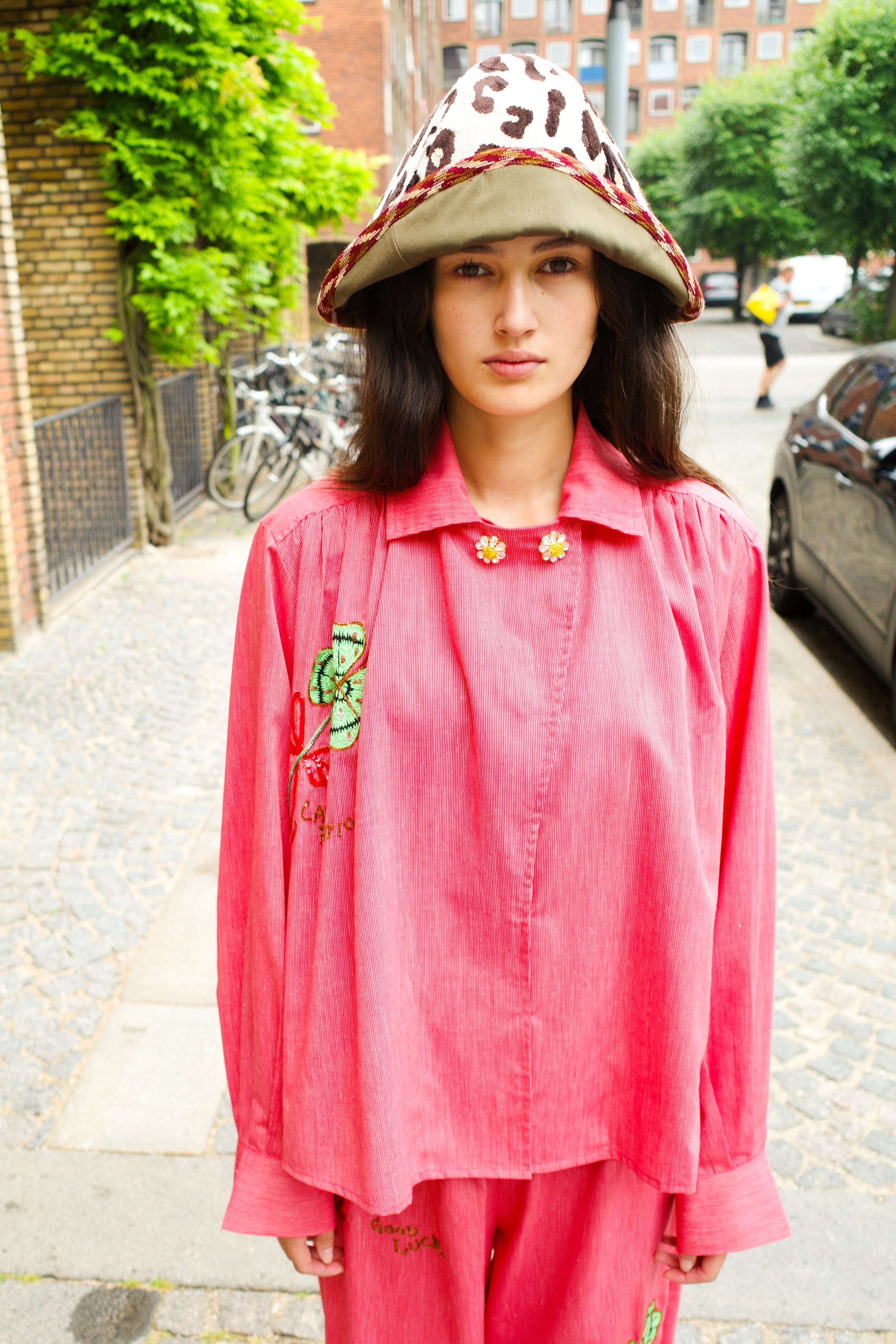 Bonsai Shirt - Red White Stripe with Clovers