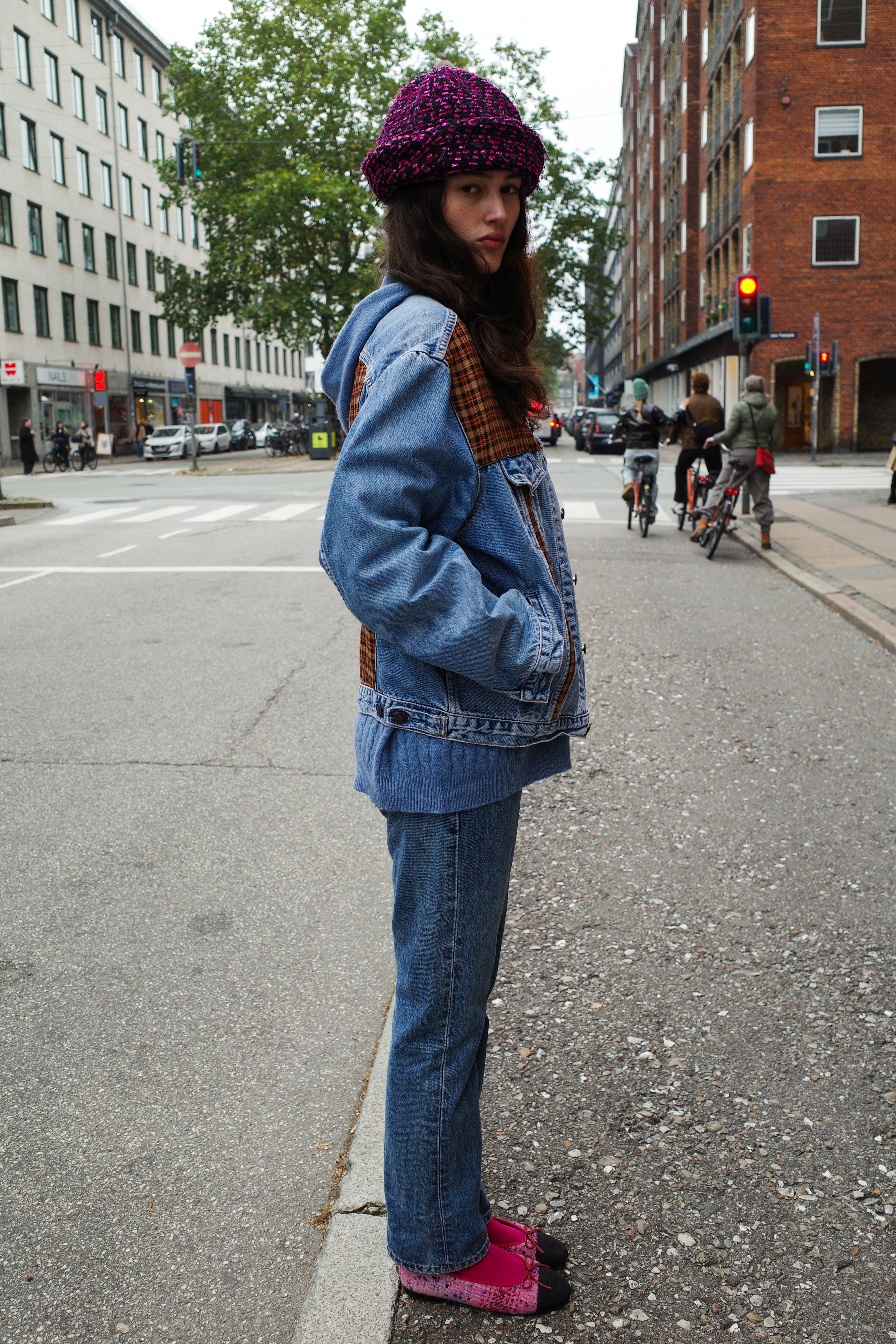 Upcycled Denim Jacket with Deadstock Fabric