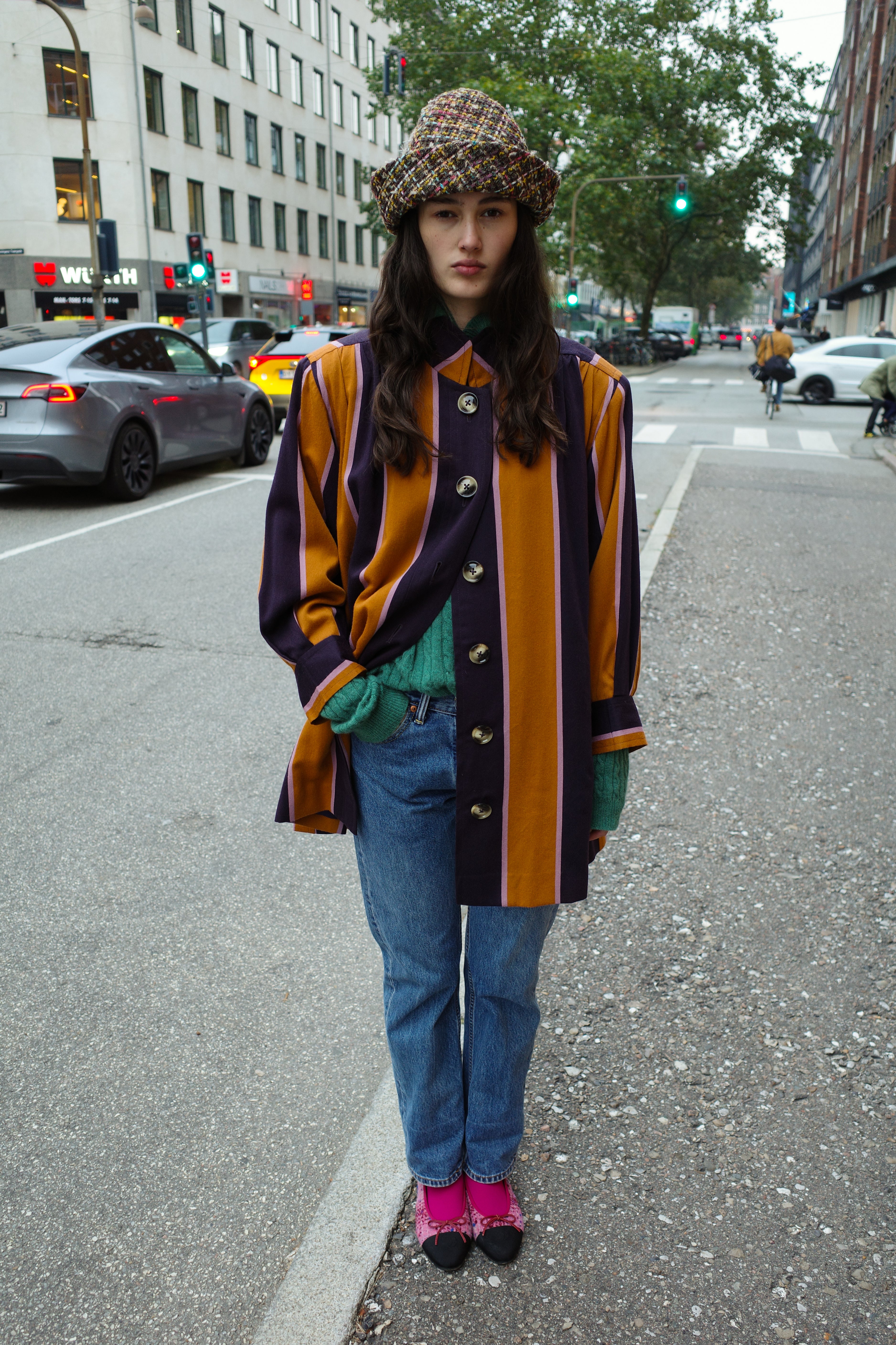 Gaia Coat - Yellow & Purple