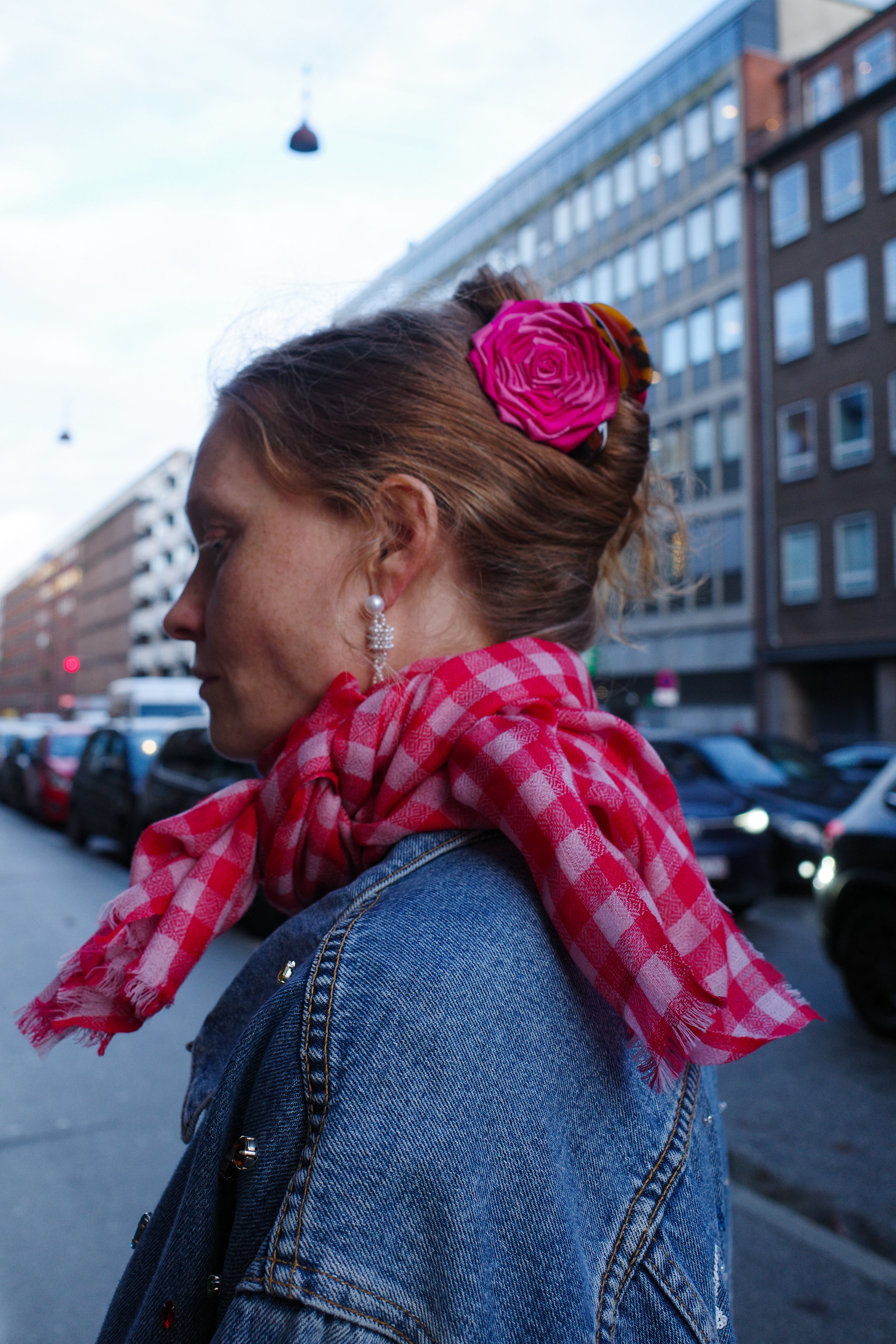 Cashmere Scarf - Red Check