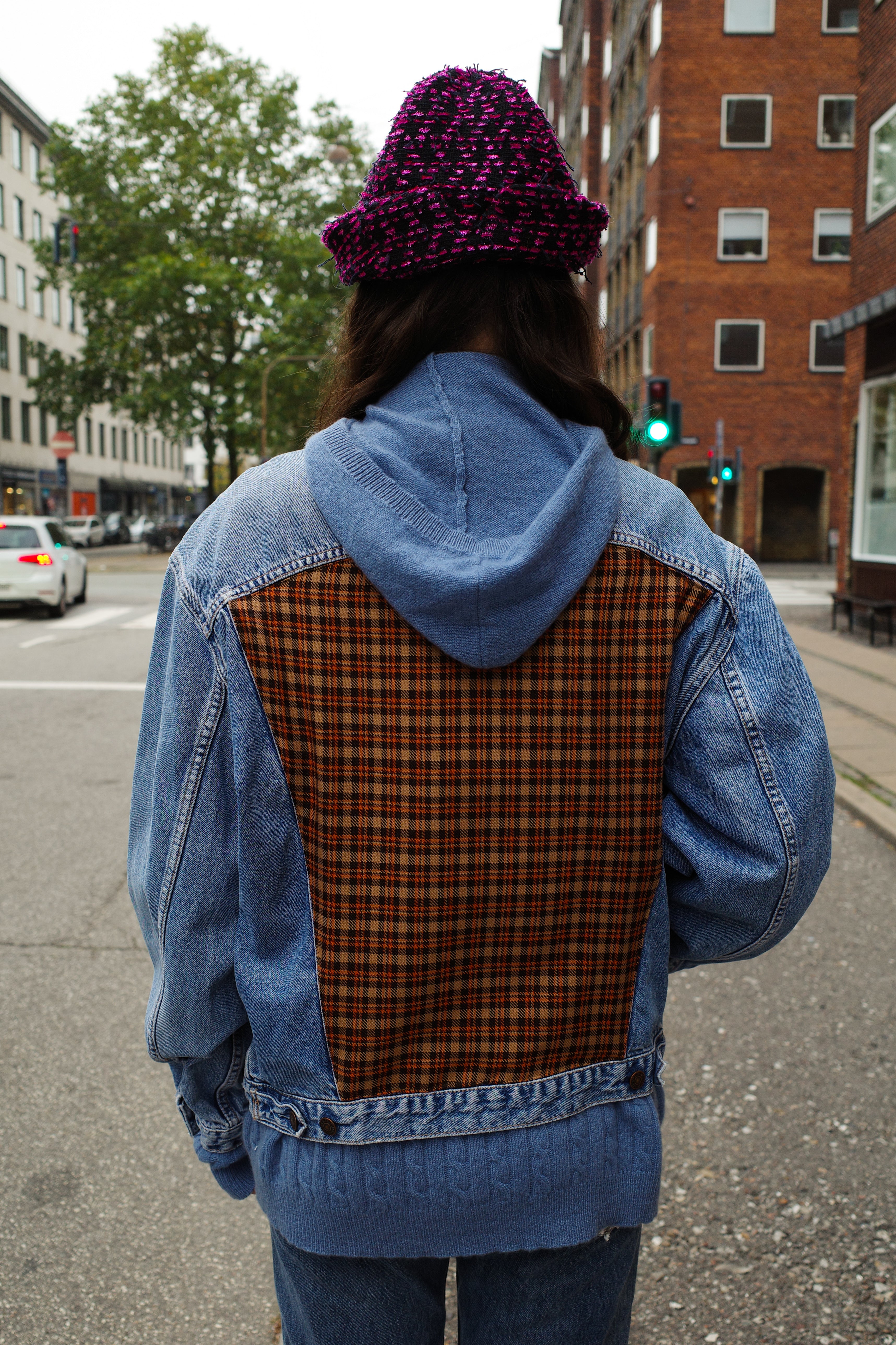 Upcycled Denim Jacket with Deadstock Fabric