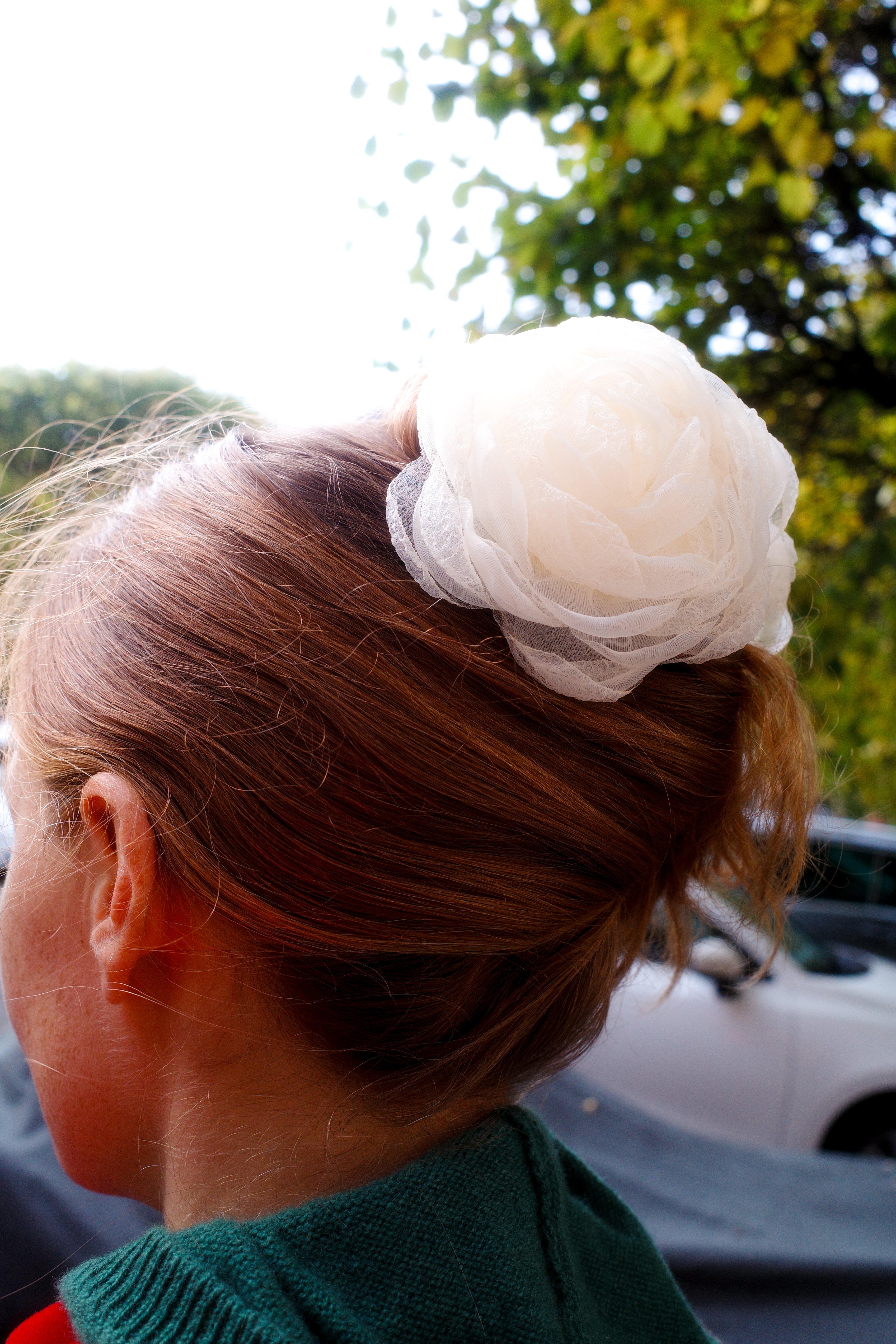 Tulle Rosie Hair Clip - White