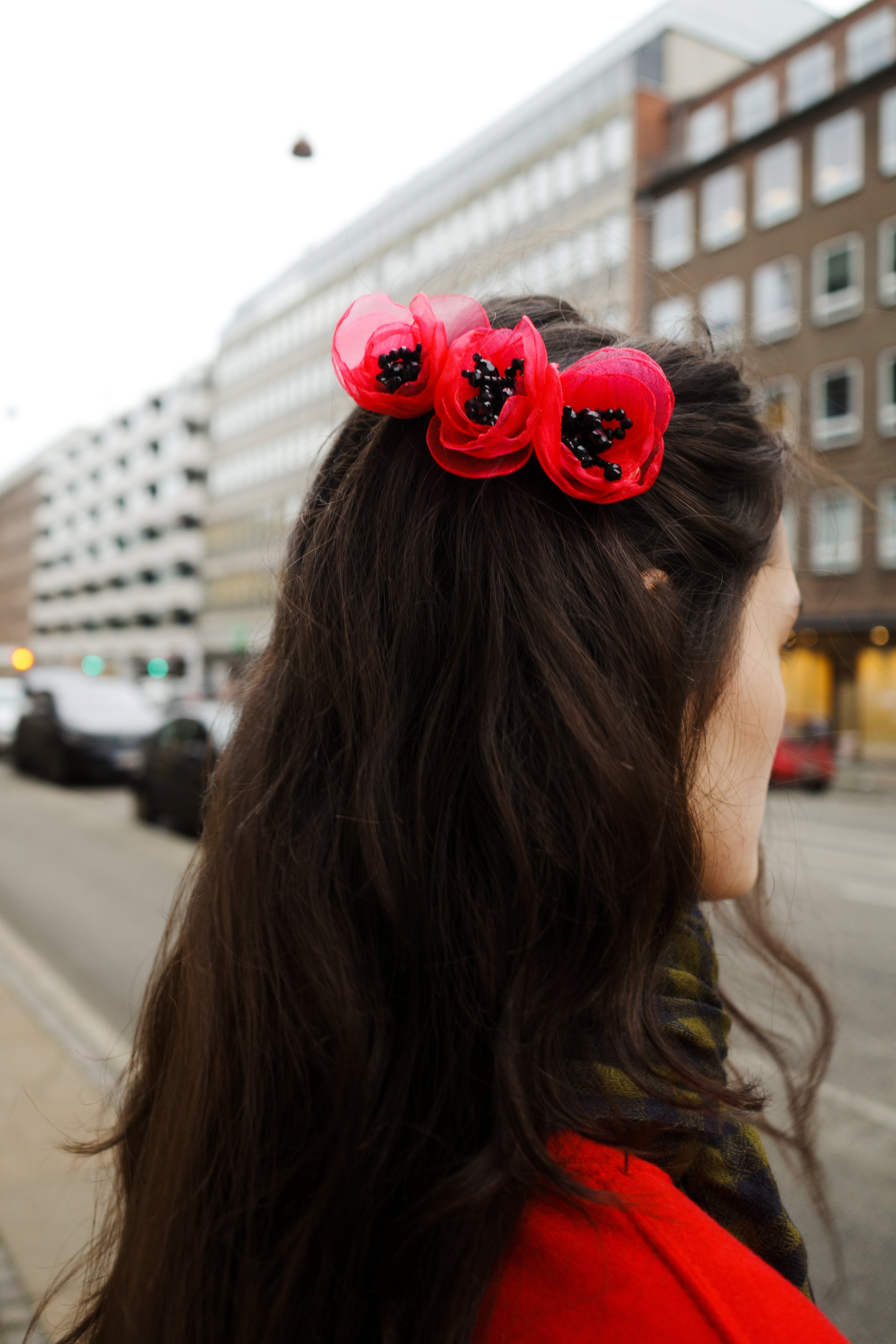 Poppy Barette Clip - Red